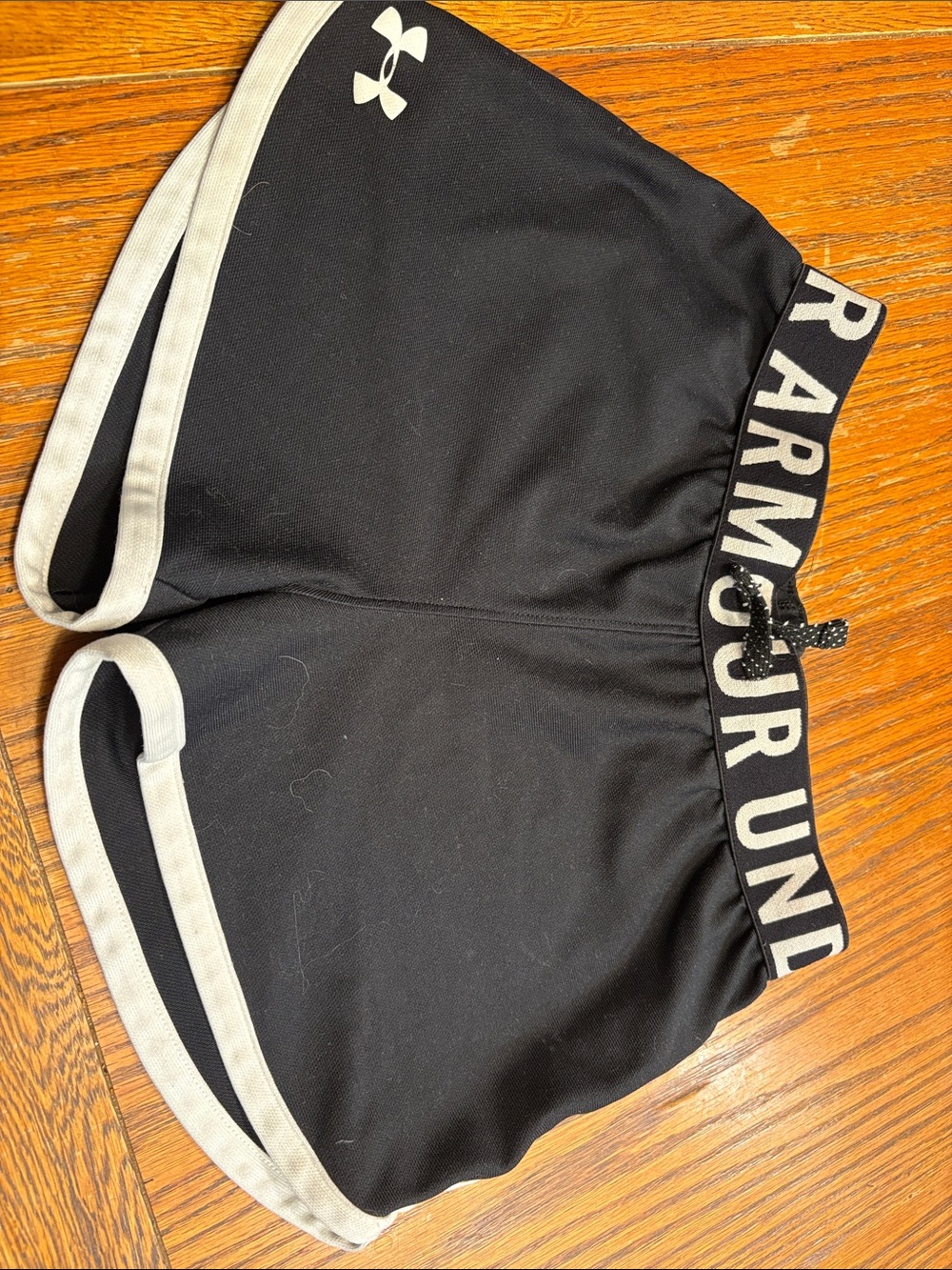 Under Armour Black Shorts with White Trim and Logo